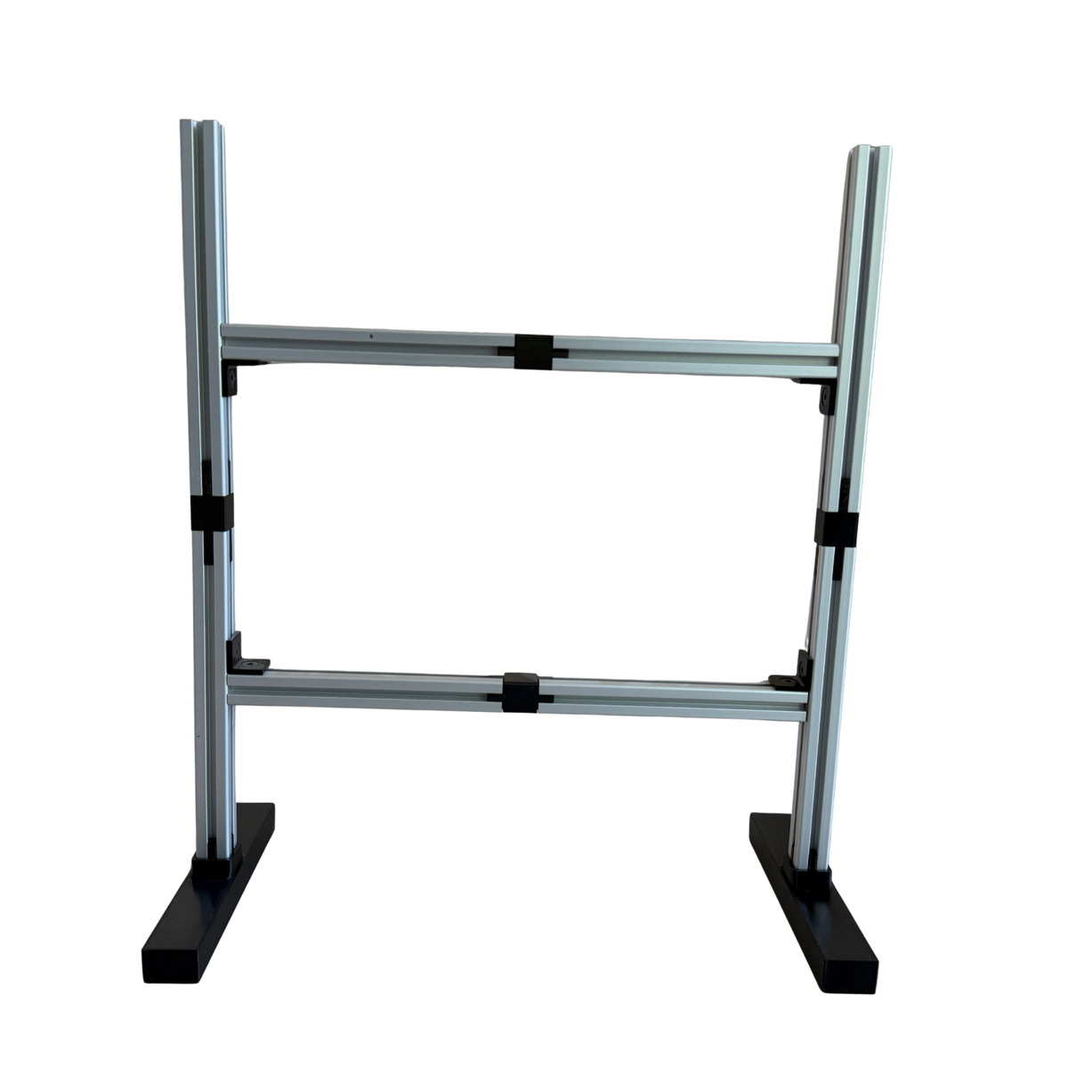 Tischständer aus Aluprofil mit Wandorganizer-Platten
