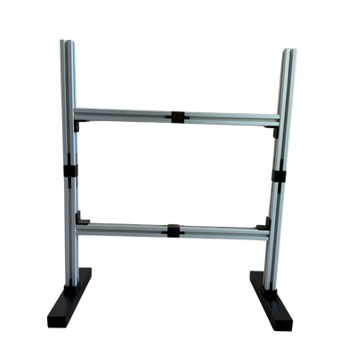 Tischständer aus Aluprofil mit Wandorganizer-Platten